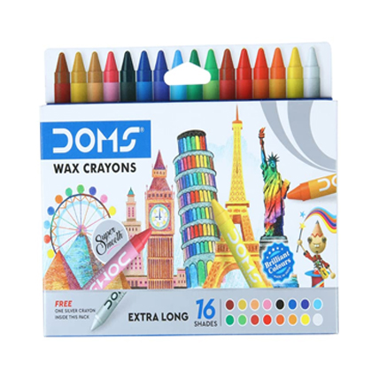 Doms Drawing Colours	 Wax Crayons 16 Shades